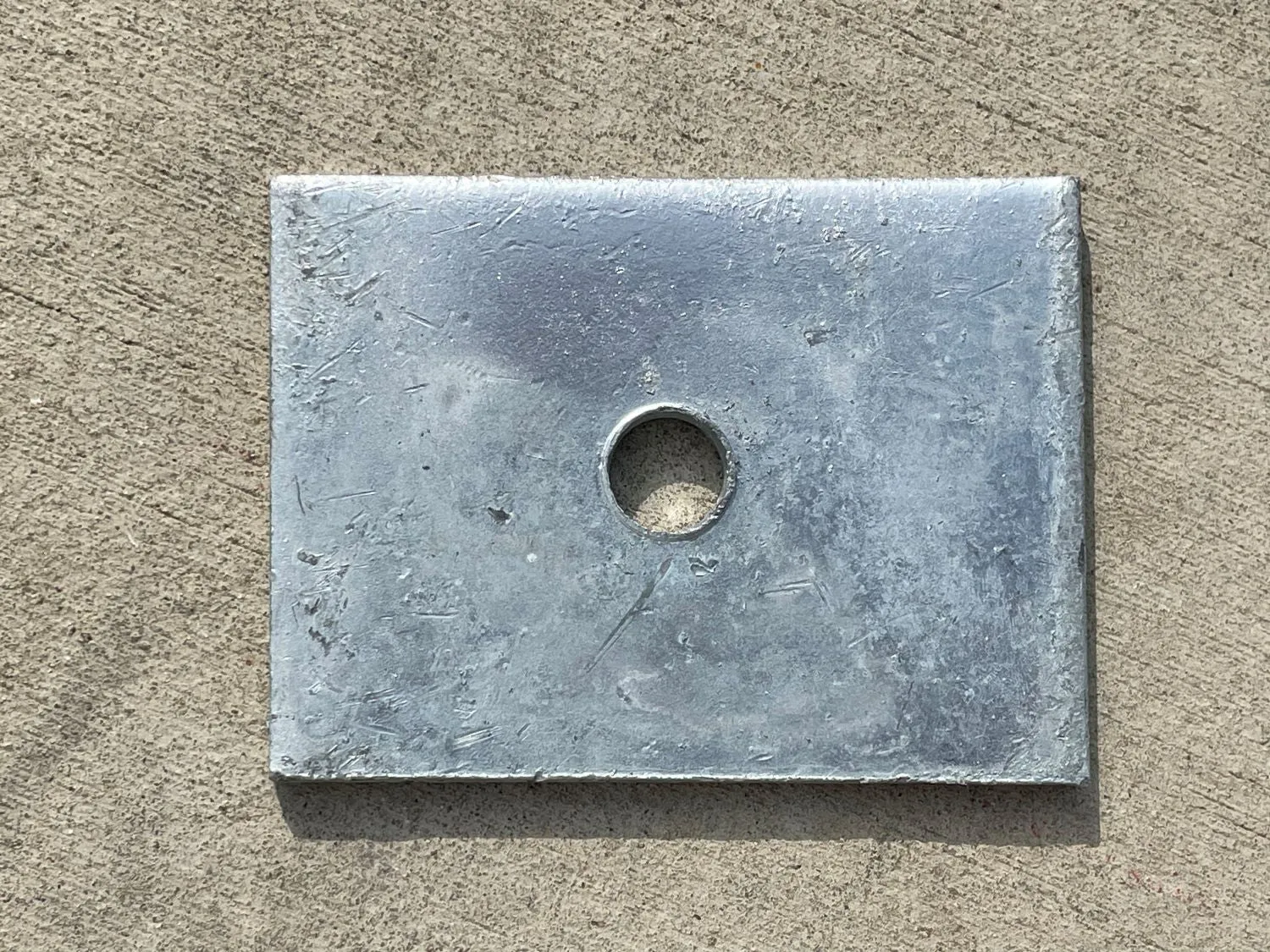 4" x 3" Rectangular Plate Washer (Galvanized) - 1/2" Anchor Bolt Diameter