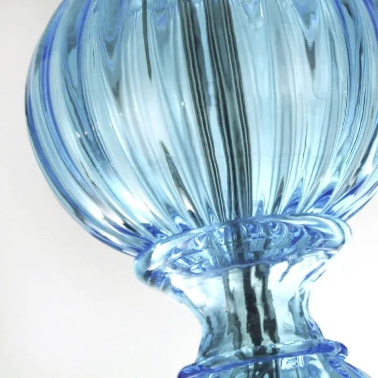6 Light Sky Blue Murano Glass Chandelier