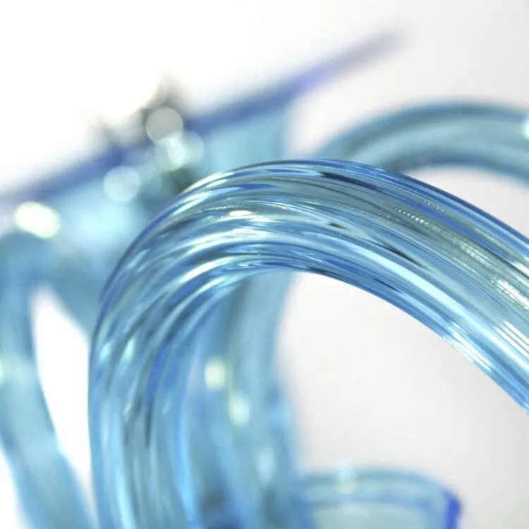 6 Light Sky Blue Murano Glass Chandelier