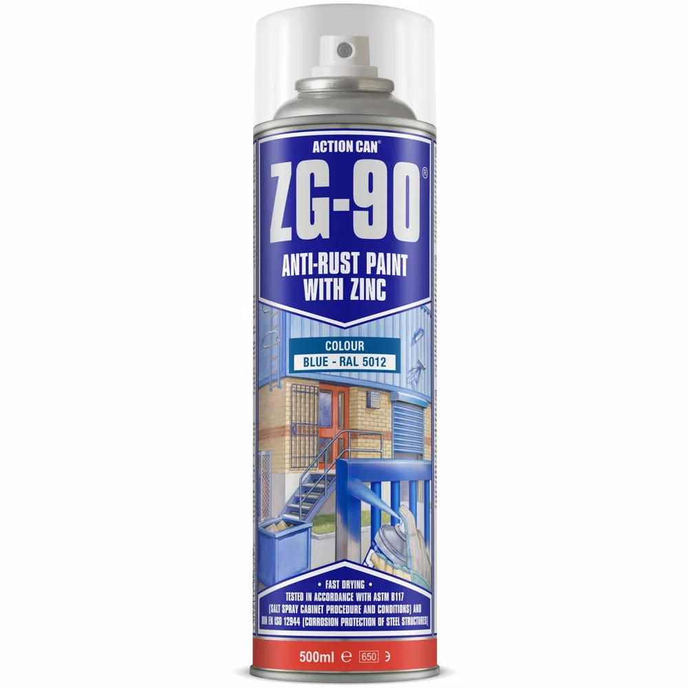ACTION CAN ZG-90 BLUE 500ML ANTI RUST SPRAY COLD ZINC GALVANISING RAPID DRY CAN32818