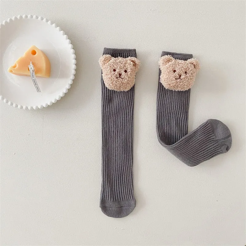 Baby Socks/ / Boys Knee High Long Soft Cotton Cute Bear Children Socks 2-8 yrs