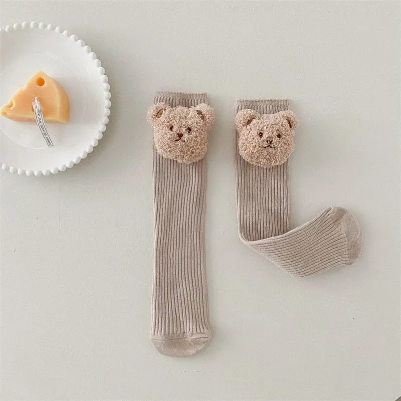 Baby Socks/ / Boys Knee High Long Soft Cotton Cute Bear Children Socks 2-8 yrs