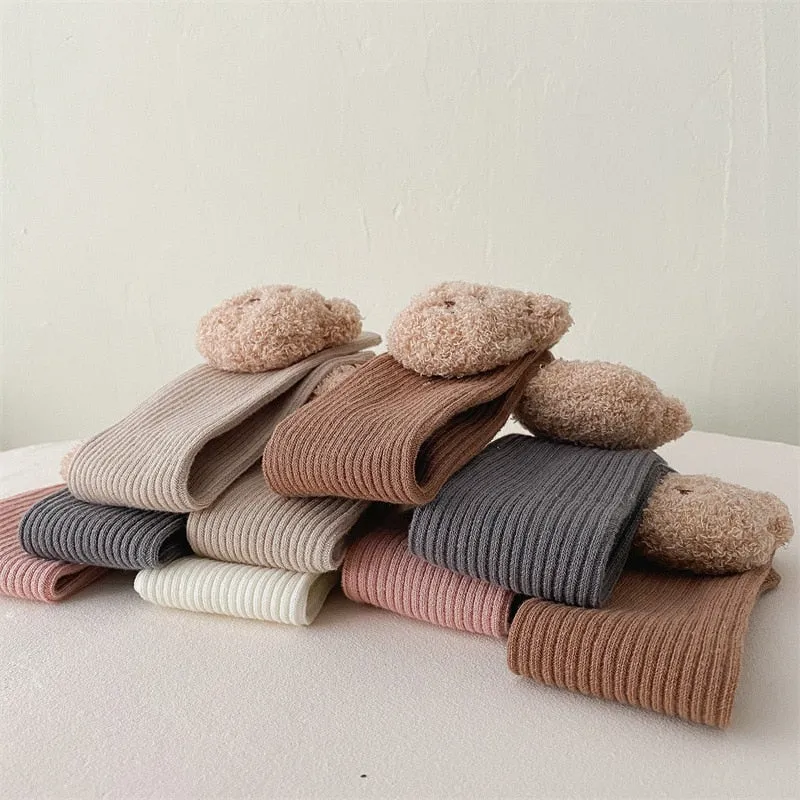 Baby Socks/ / Boys Knee High Long Soft Cotton Cute Bear Children Socks 2-8 yrs