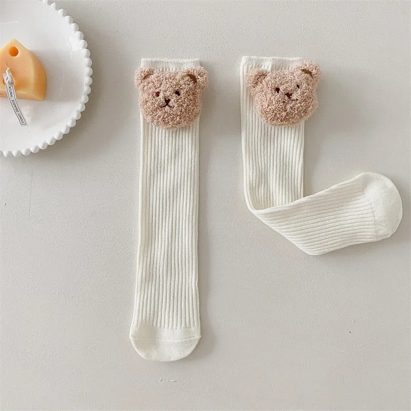 Baby Socks/ / Boys Knee High Long Soft Cotton Cute Bear Children Socks 2-8 yrs