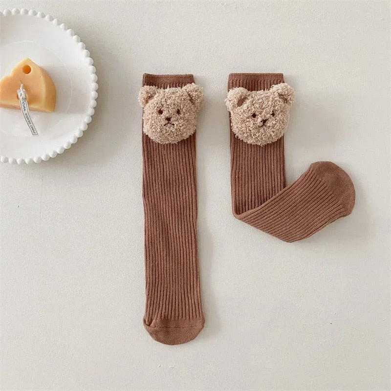 Baby Socks/ / Boys Knee High Long Soft Cotton Cute Bear Children Socks 2-8 yrs