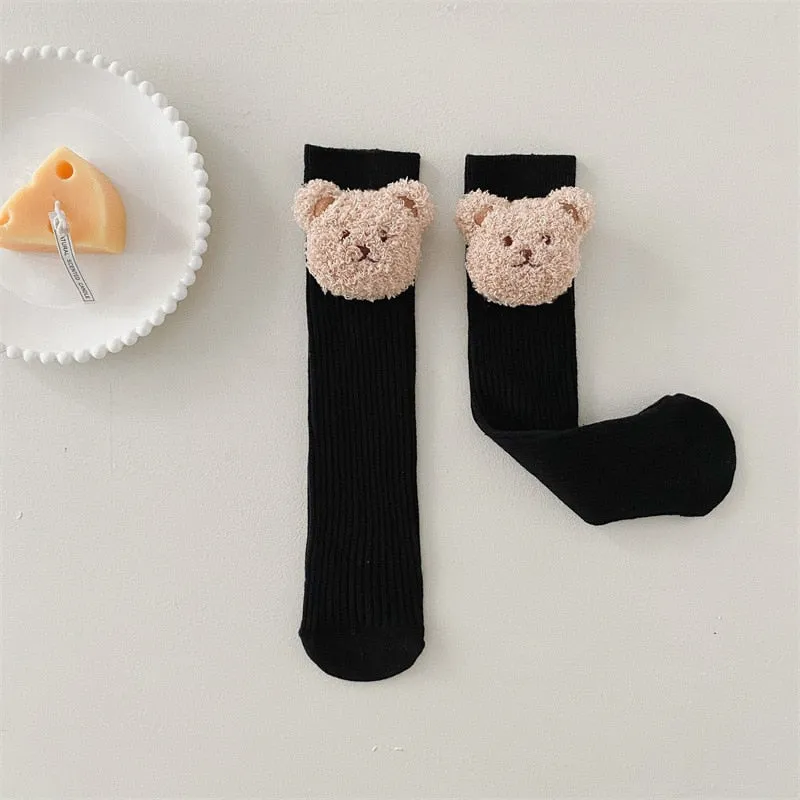 Baby Socks/ / Boys Knee High Long Soft Cotton Cute Bear Children Socks 2-8 yrs