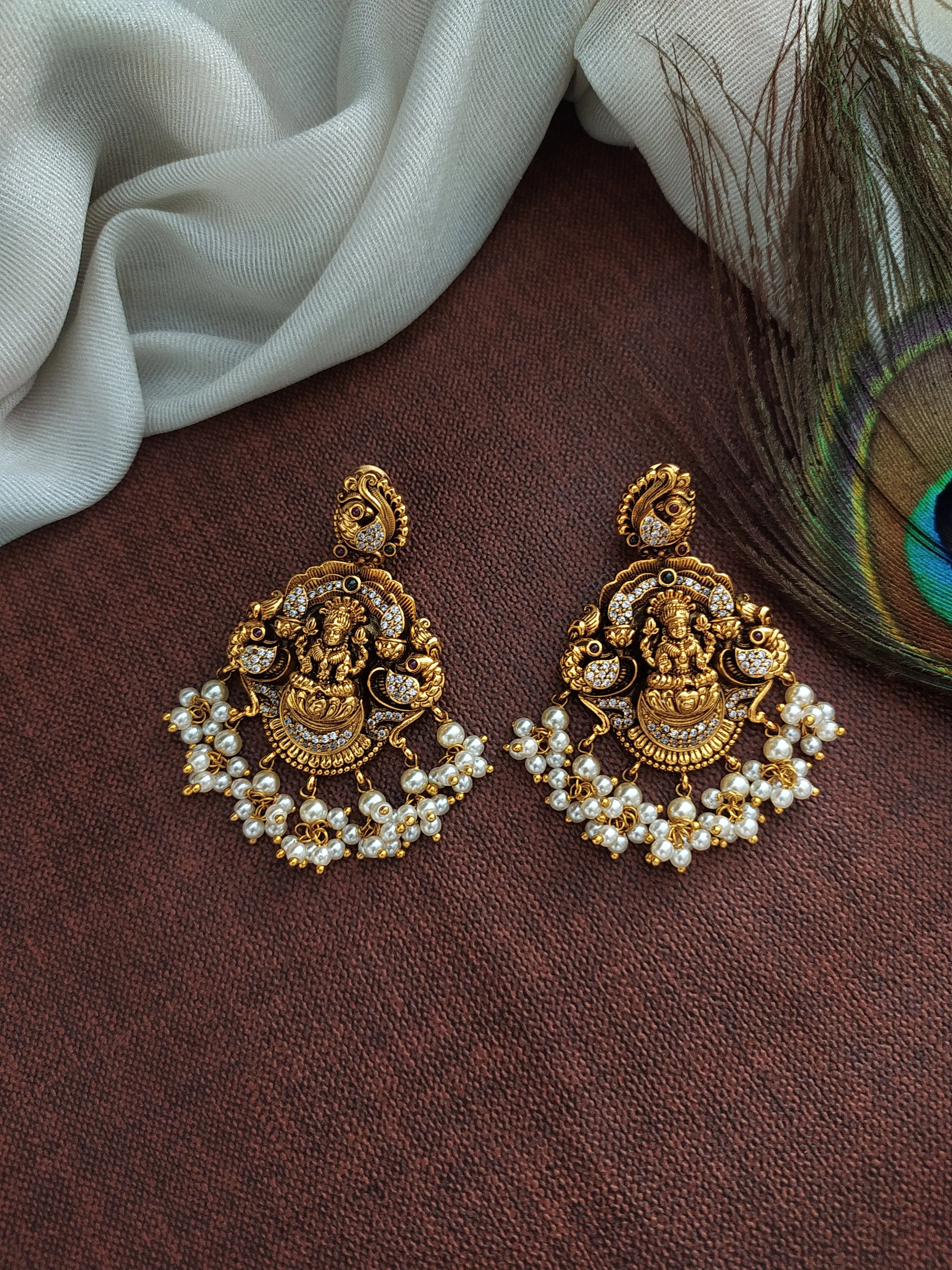 Embrace Divine Grace With Divine Lakshmi Ji Pendant Long Haram Set