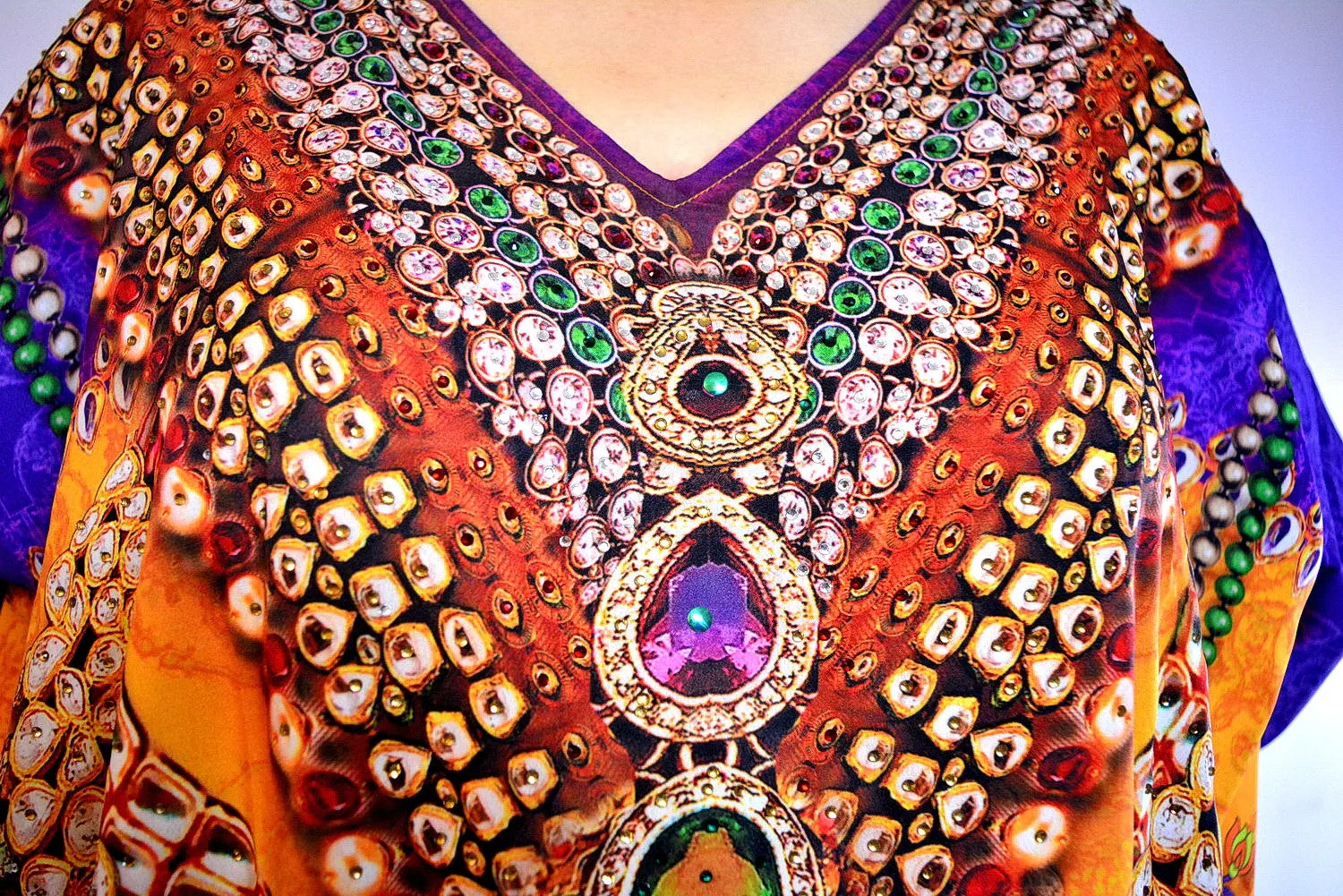INDICA MAGNIFICA Majestic Yellow Adorned Devarshy Long Embellished Kaftan - YellowPurp
