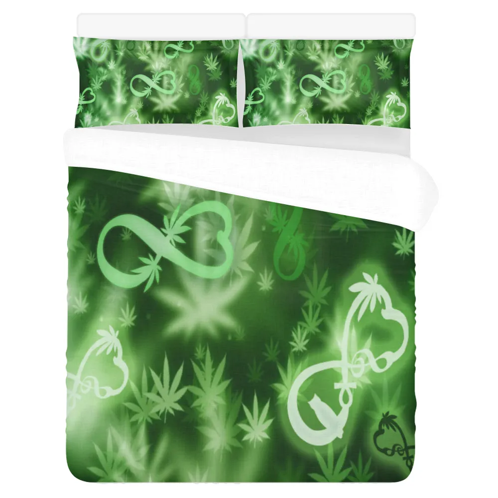 INFINITY GREEN COSMOS 3-Piece Bedding Set