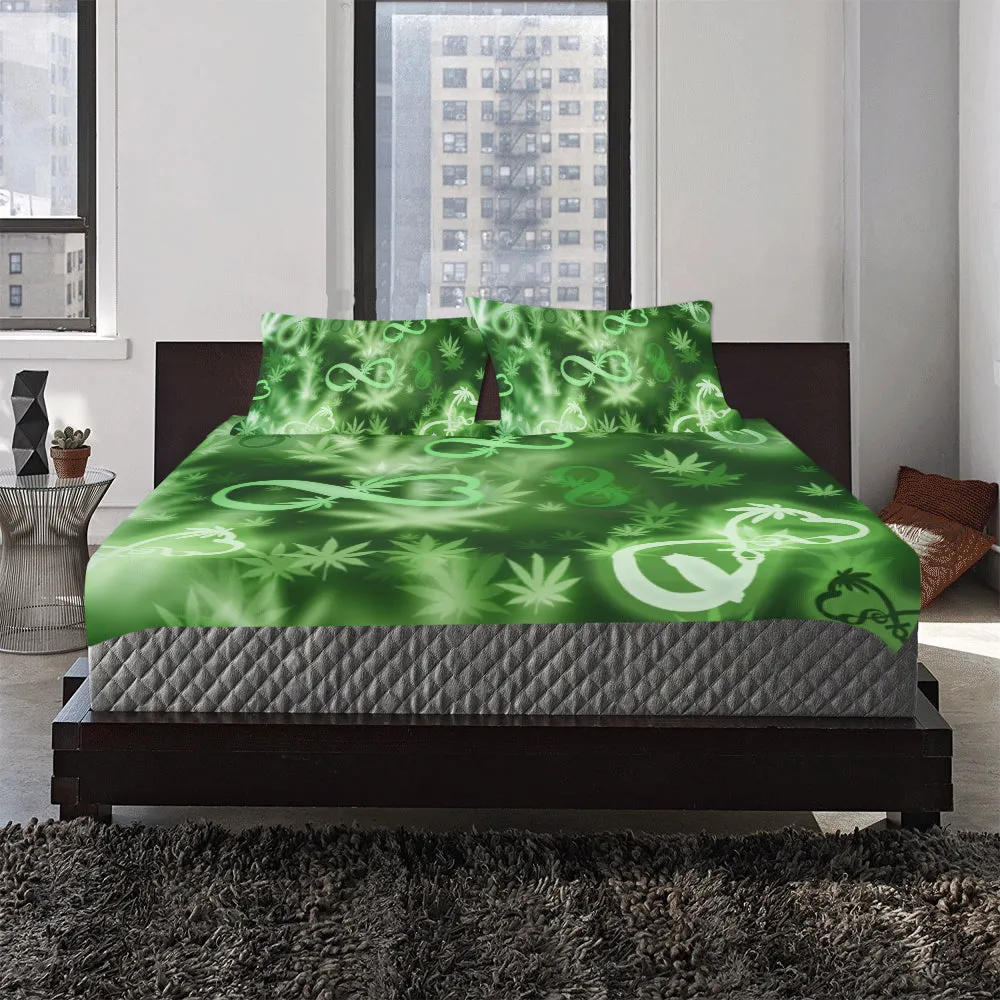 INFINITY GREEN COSMOS 3-Piece Bedding Set
