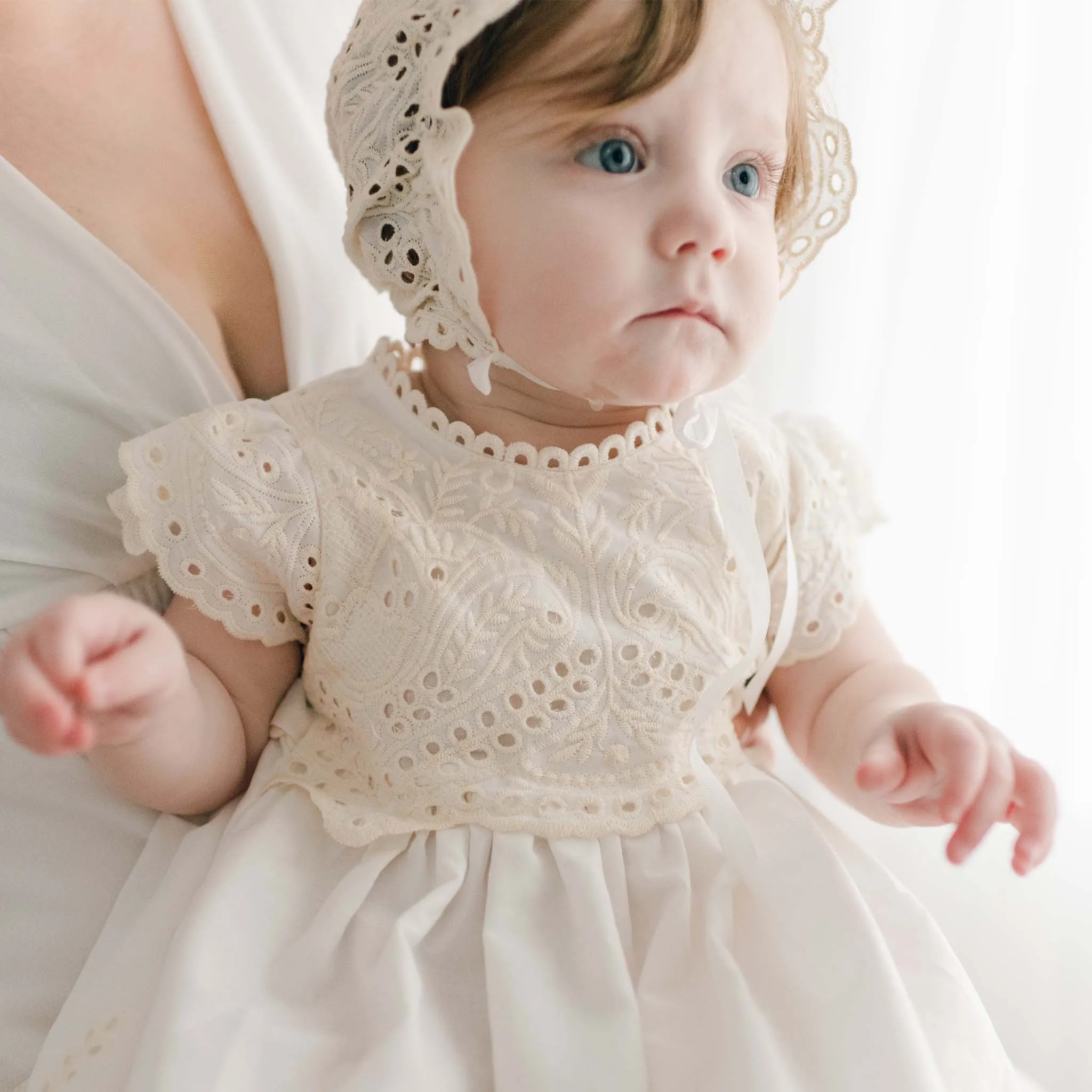 Ingrid Tiered Gown & Bonnet