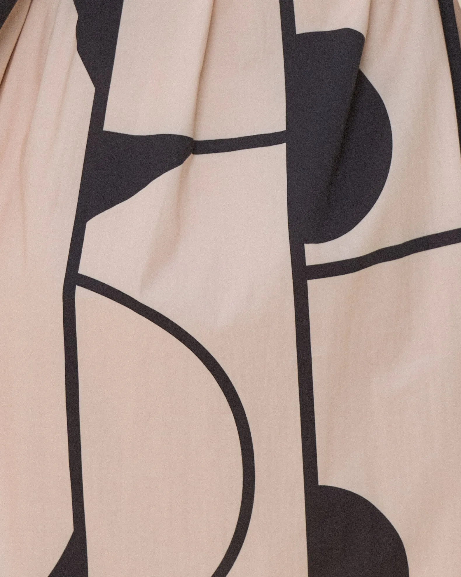 Meiro Blush Pink and Black Abstract Geo Mini Dress