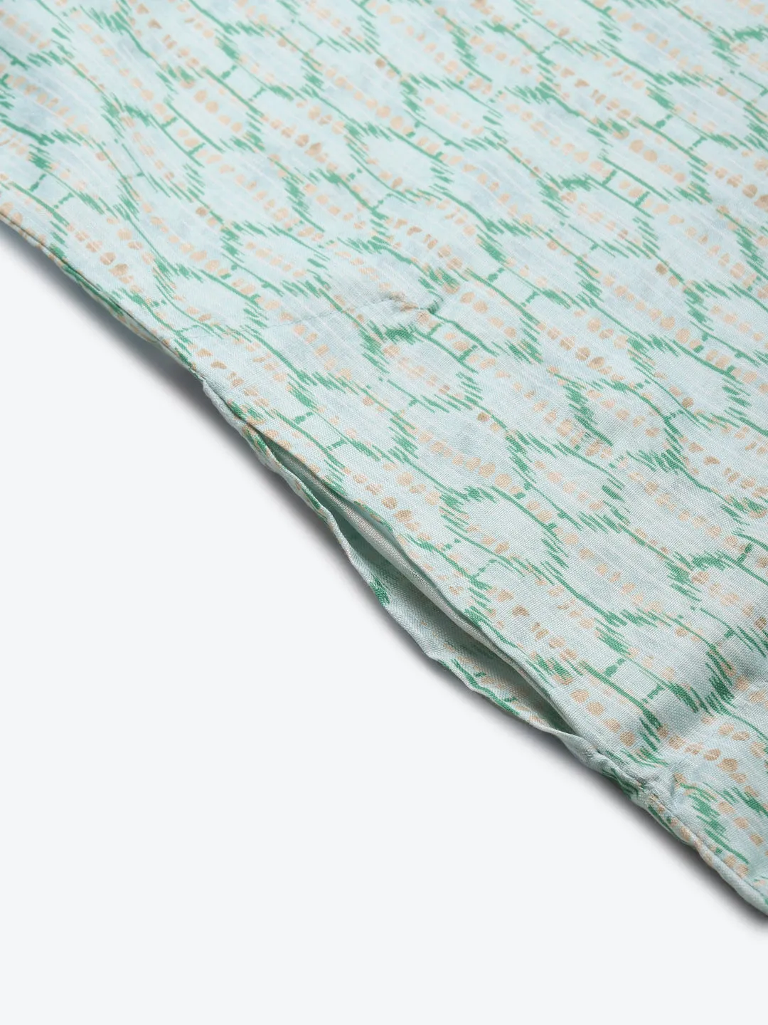 Men's Cotton Sea Green Printed ONLY Kurta  - Sojanya