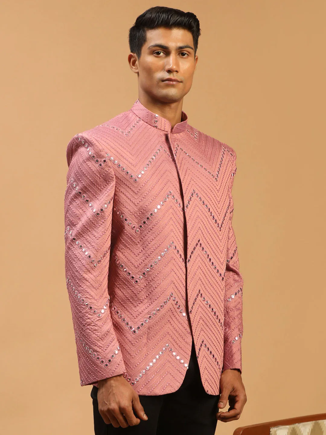 Men's Onion Pink Viscose Jodhpuri - Shrestha By Vastramay