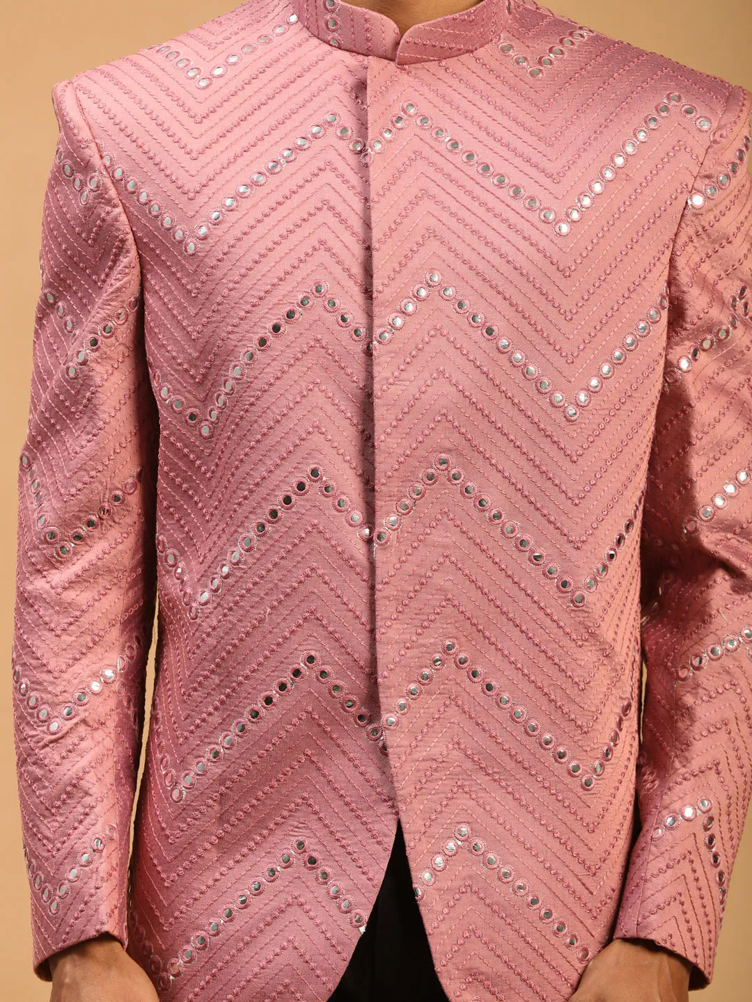 Men's Onion Pink Viscose Jodhpuri - Shrestha By Vastramay