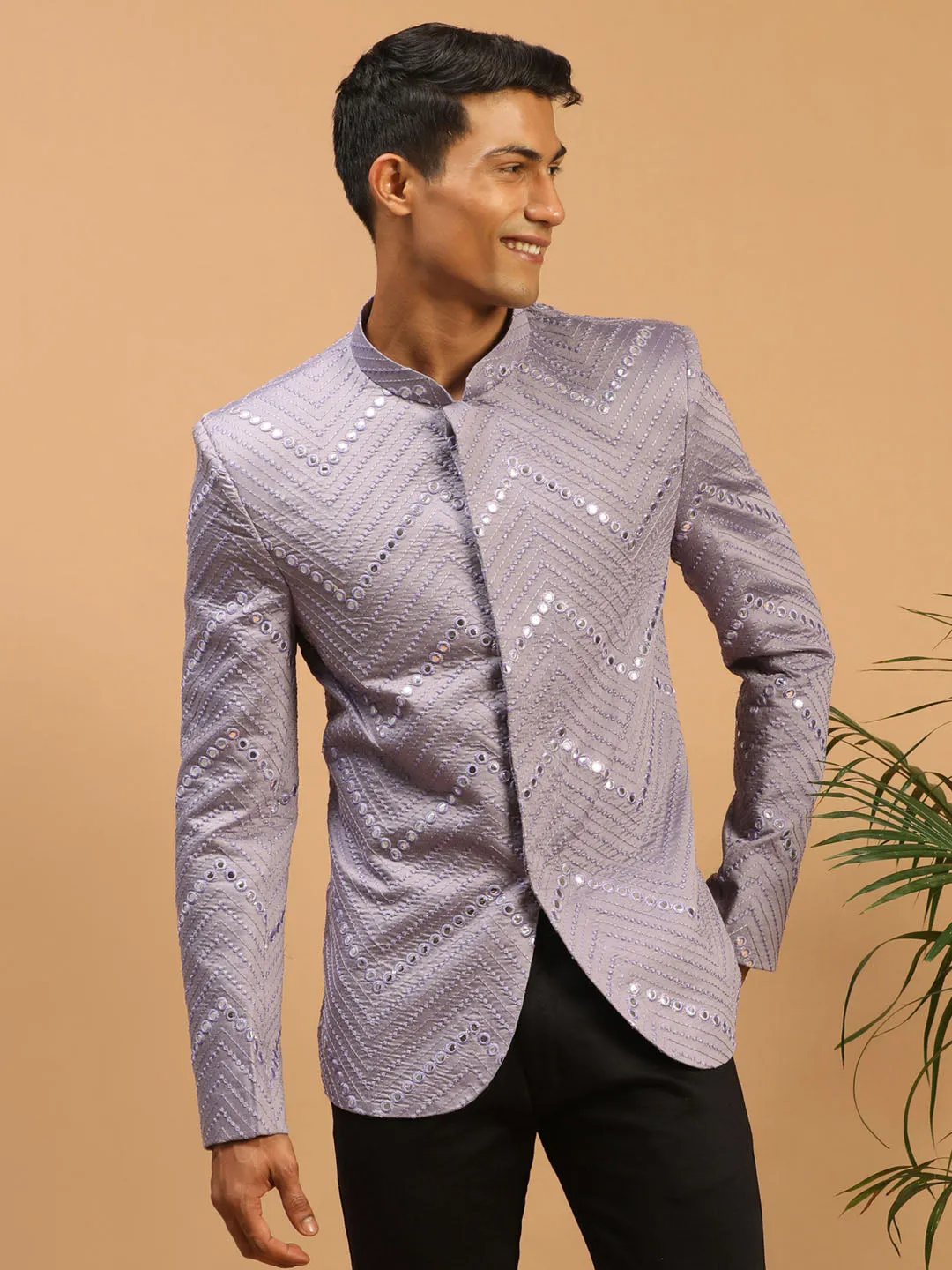 Men's Purple Viscose Jodhpuri - Shrestha By Vastramay