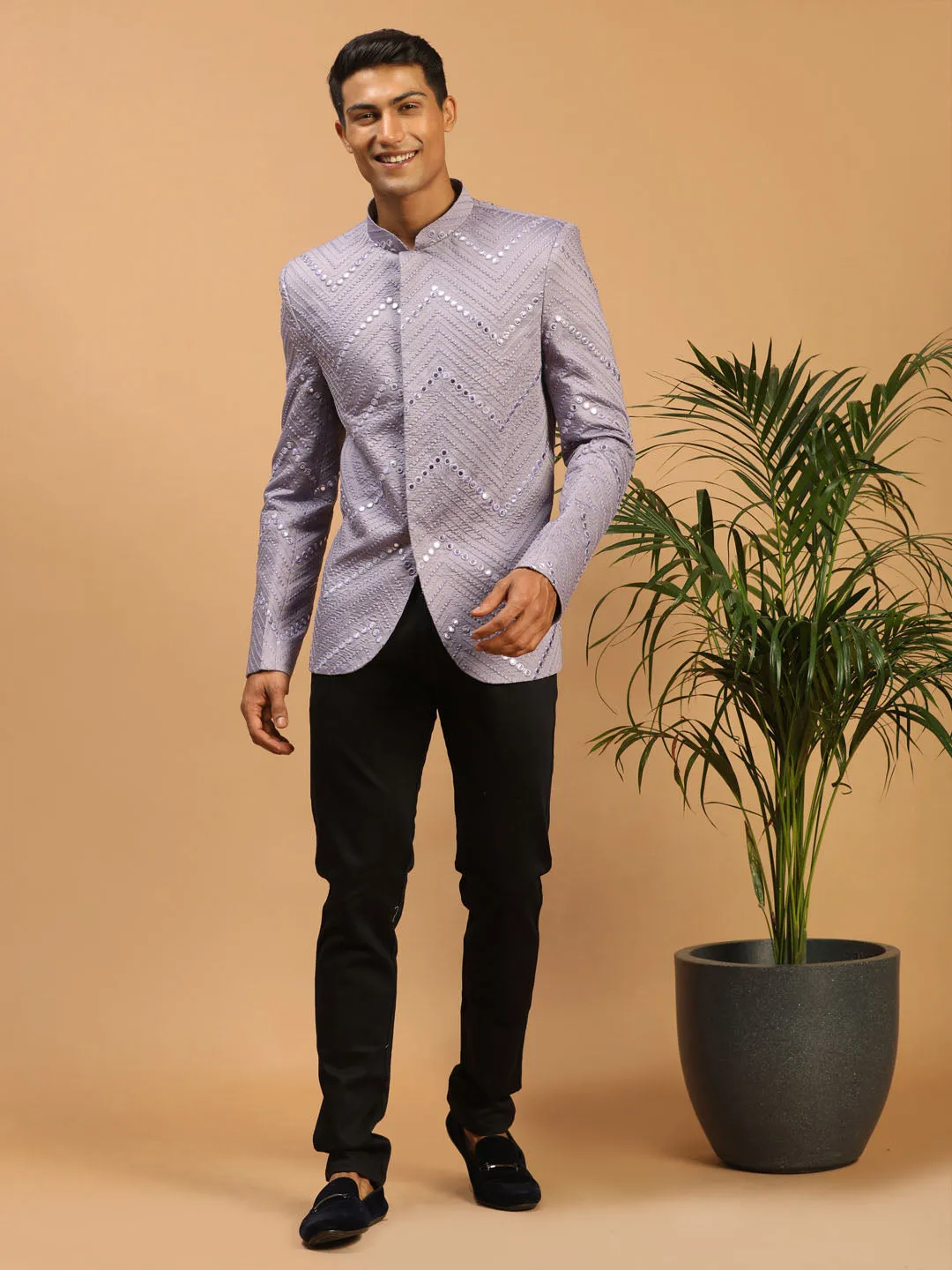 Men's Purple Viscose Jodhpuri - Shrestha By Vastramay