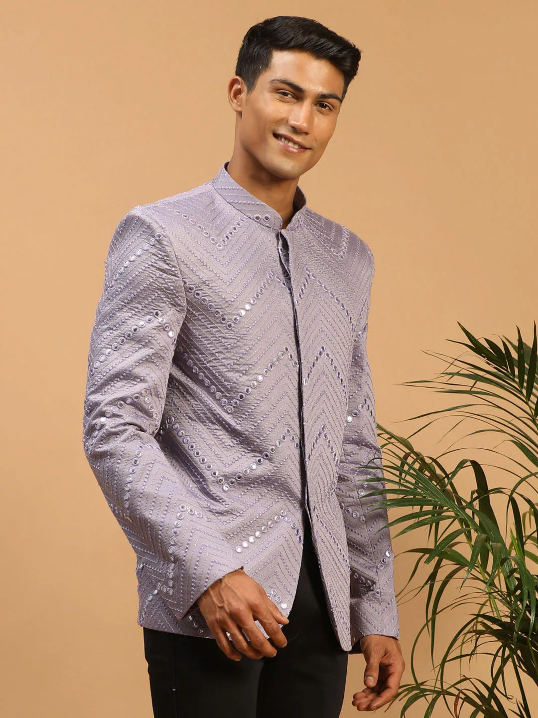Men's Purple Viscose Jodhpuri - Shrestha By Vastramay