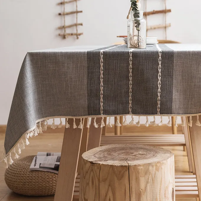 Minimalist Tablecloth With Tassels