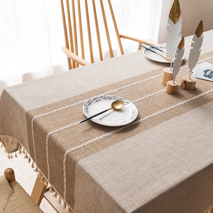 Minimalist Tablecloth With Tassels