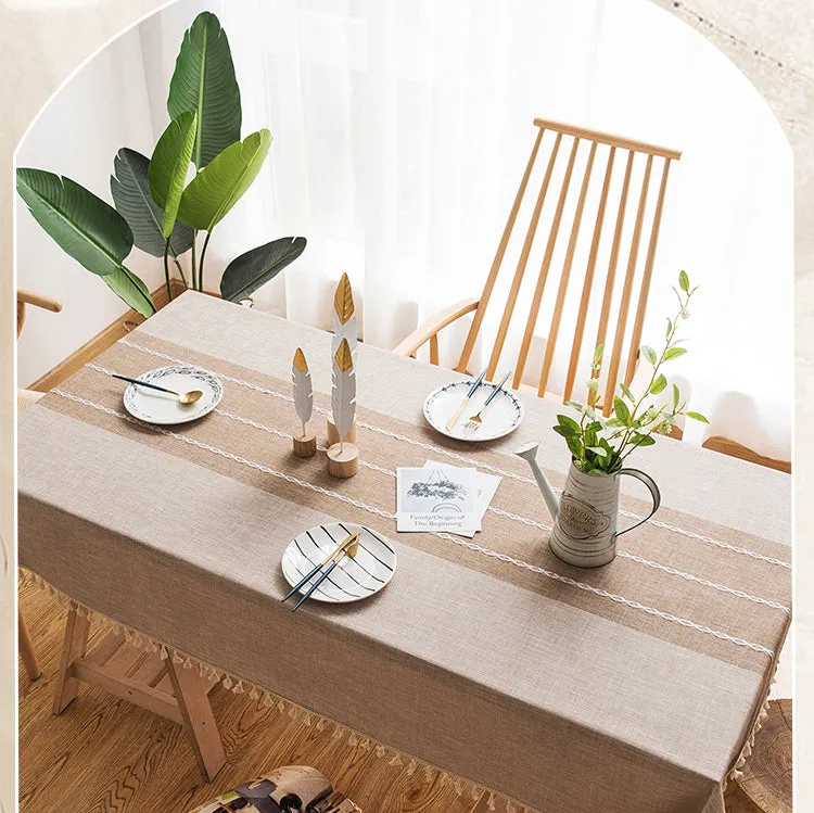 Minimalist Tablecloth With Tassels