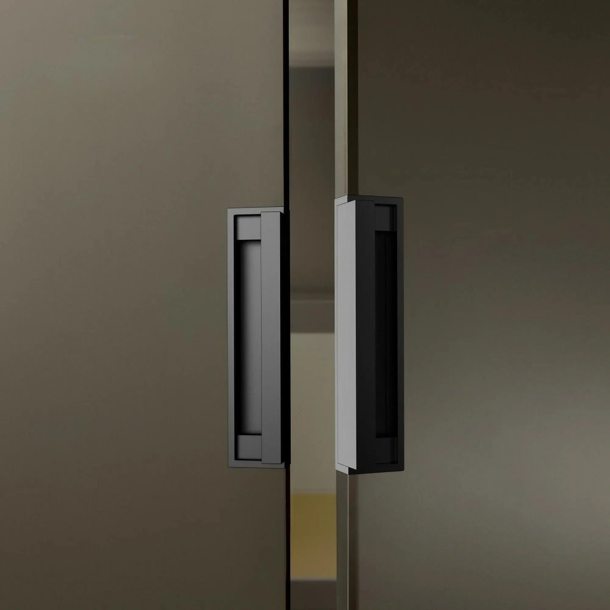 Modern Recessed Cabinet Pulls Matte Pearl Black Nickel