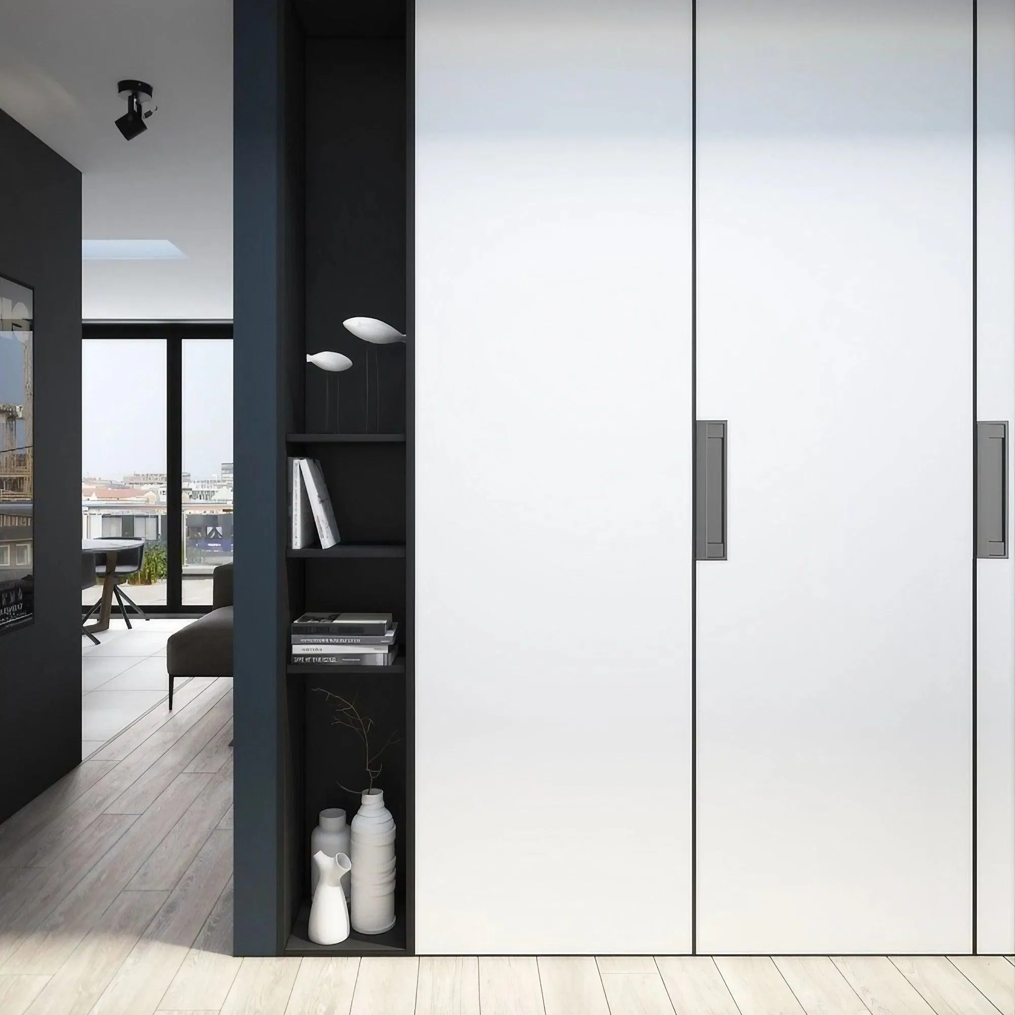 Modern Recessed Cabinet Pulls Matte Pearl Black Nickel