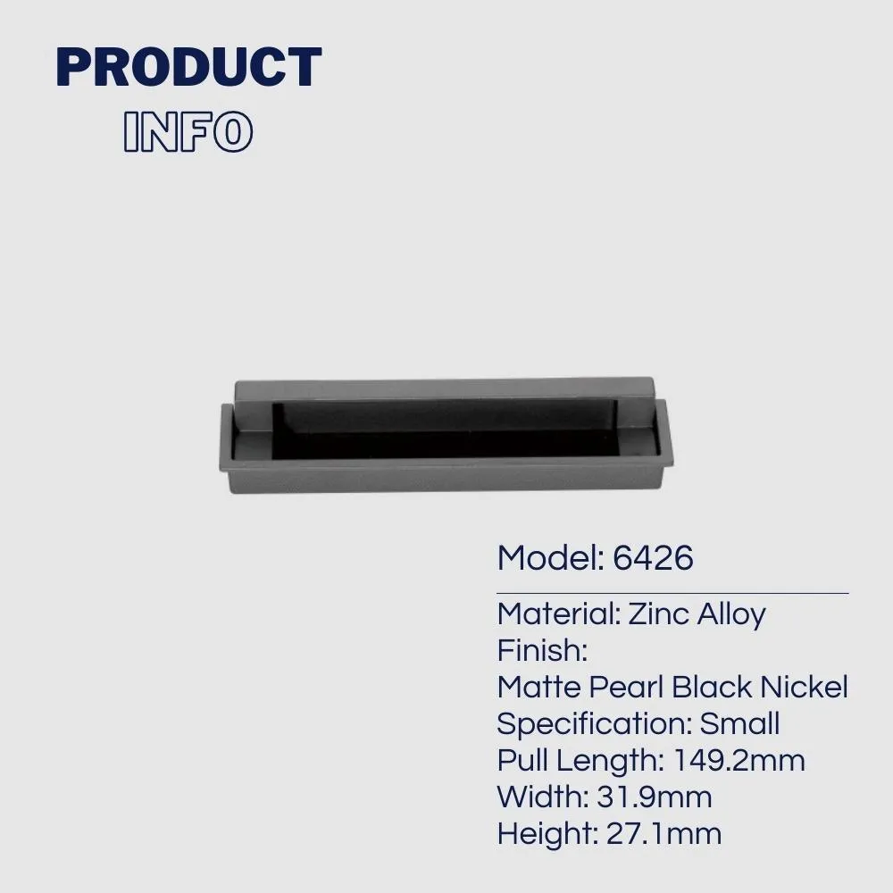 Modern Recessed Cabinet Pulls Matte Pearl Black Nickel