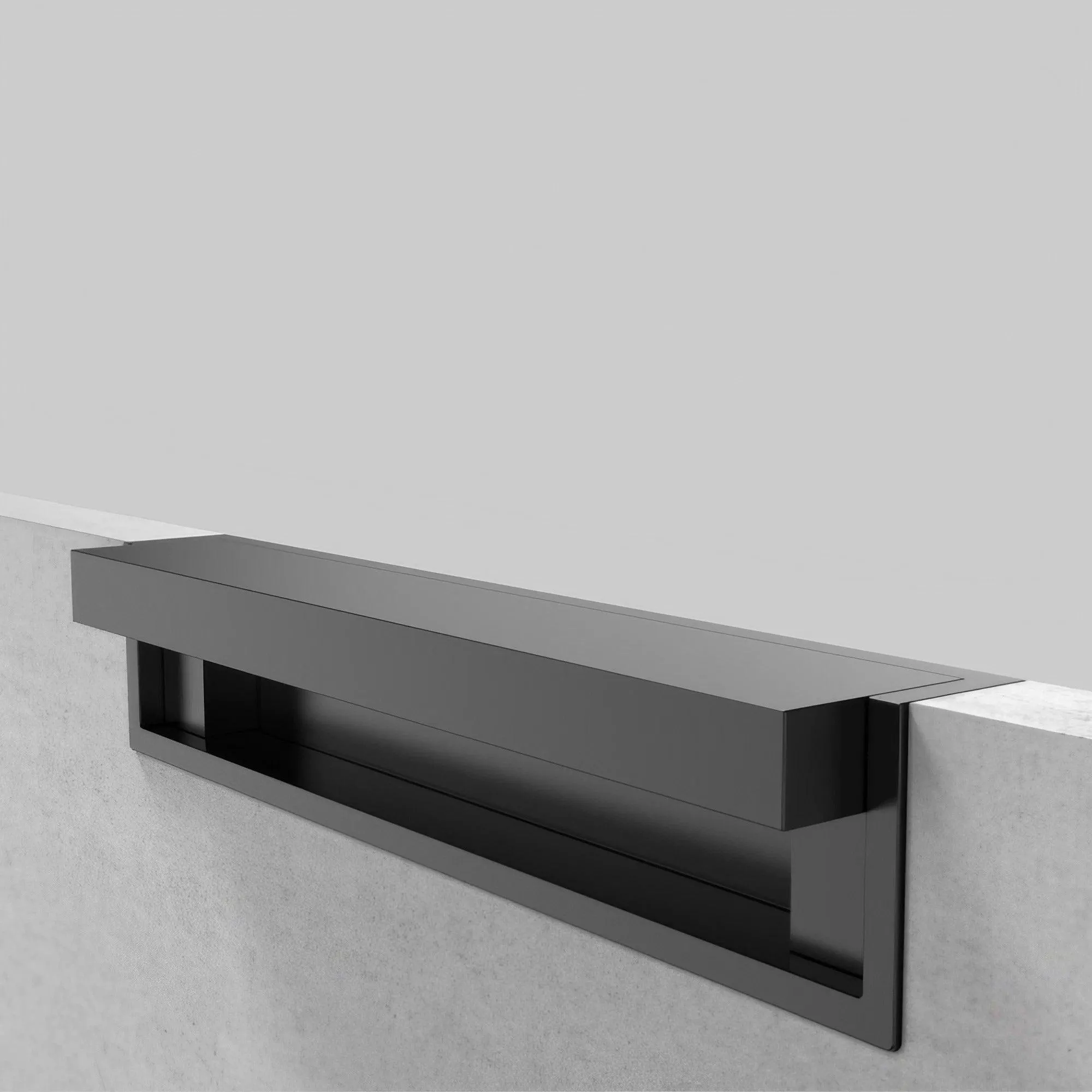 Modern Recessed Cabinet Pulls Matte Pearl Black Nickel