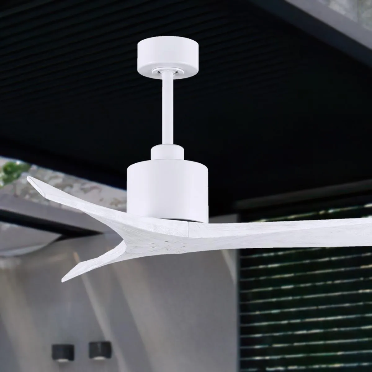 Mollywood 42 Inch White Damp Rated Ceiling Fan with Remote