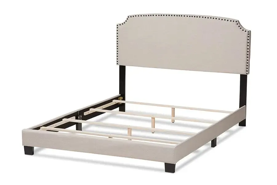 Odette Light Beige Fabric Upholstered Bed (Full)