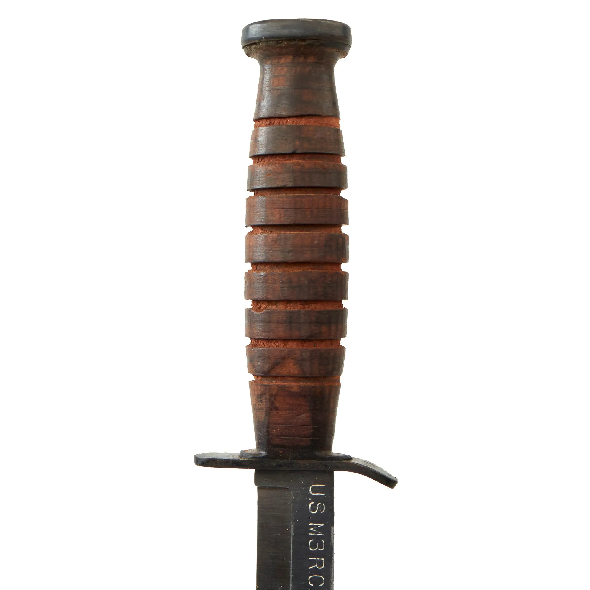 Original U.S. WWII New Old Stock M3 Fighting Knife Blade Marked by Robeson Cutlery Co with 1943 Dated M6 Scabbard by Moose Co