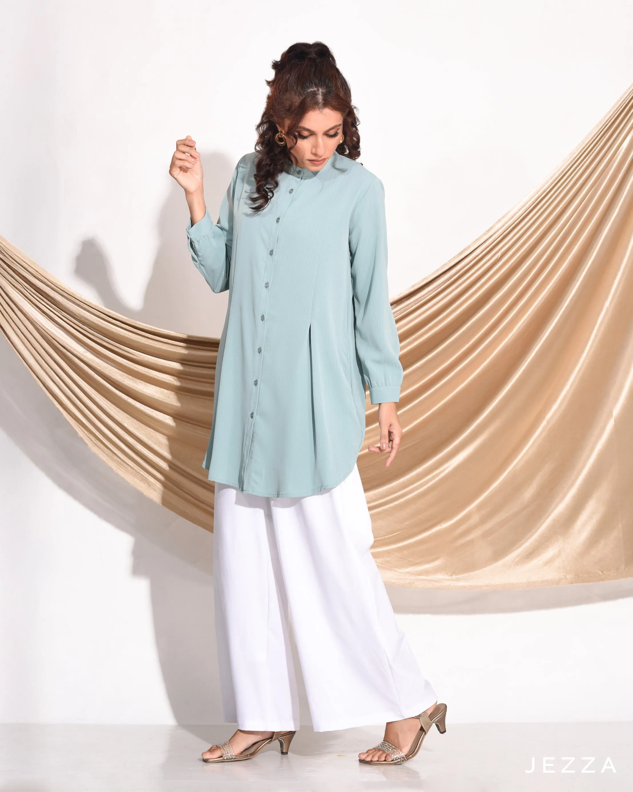 Polyester Top with Pleats 58223