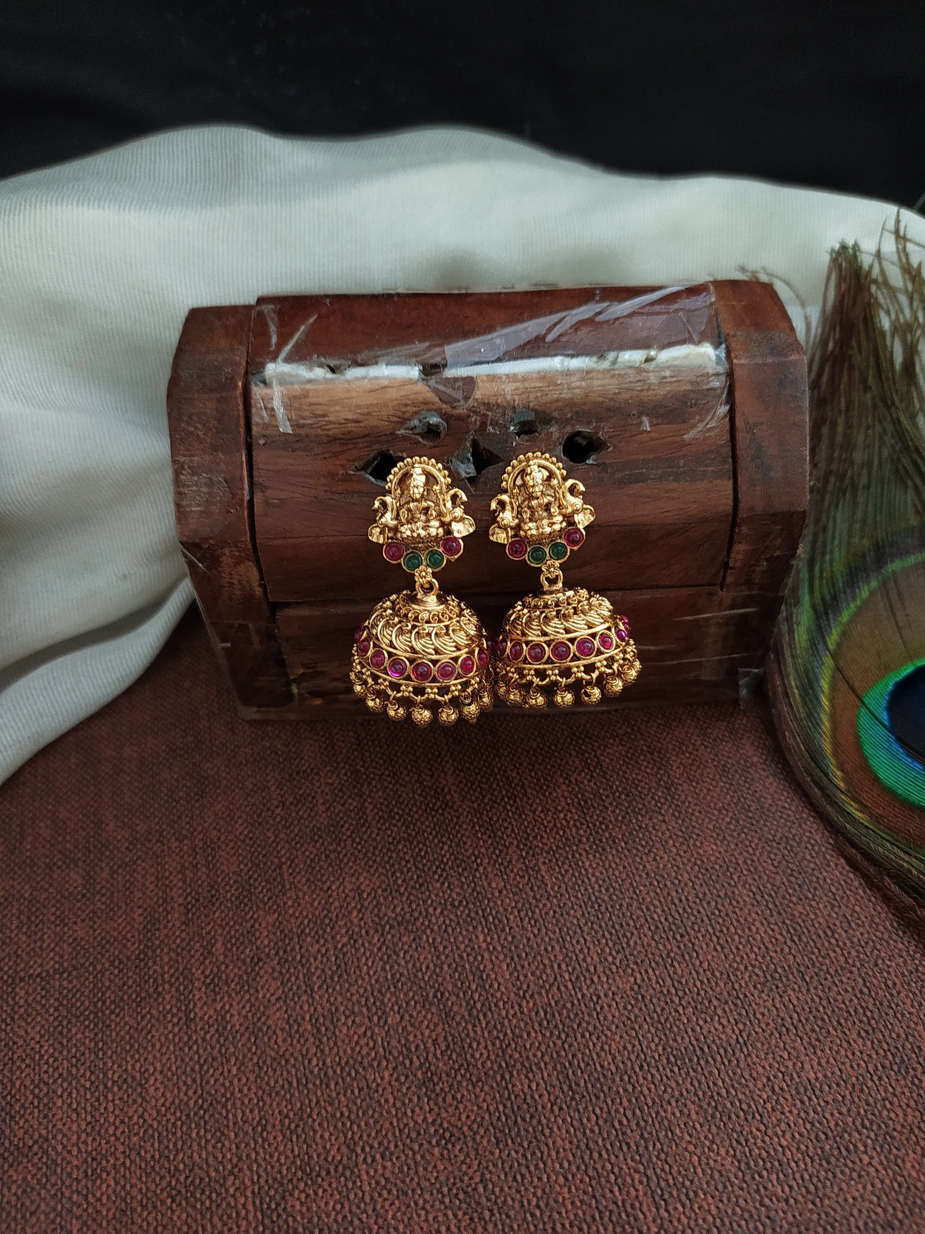"Lakshmi Splendor" - Antique Nagas Copper Finish Long Haram Set