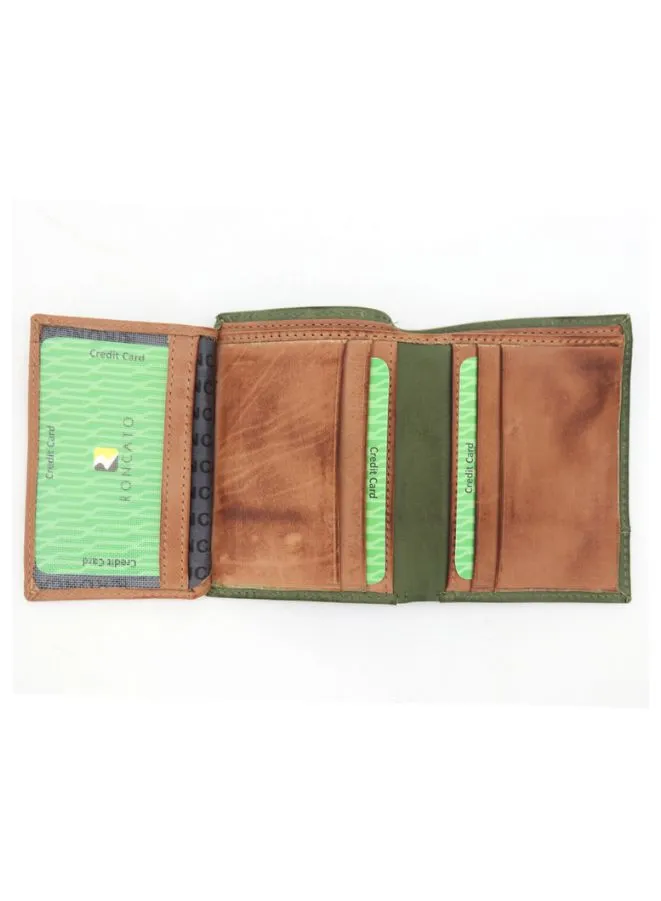 R Roncato Men's Leather Wallet, Italian Design, Stylish and Durable Wallet for Banknotes and Cards