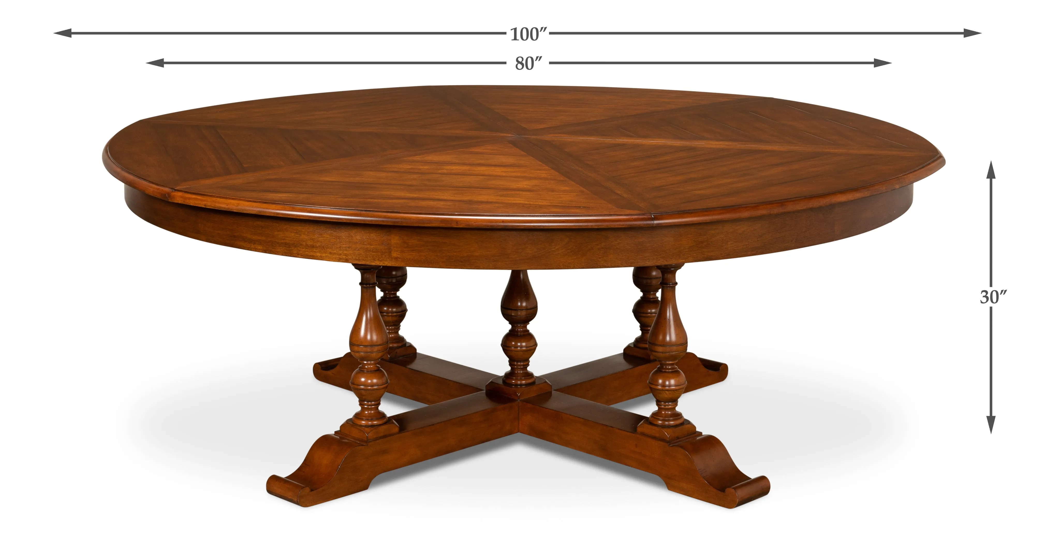 Sarreid - Walnut Jupe Dining Table  Ex-Large - Brown - Traditional