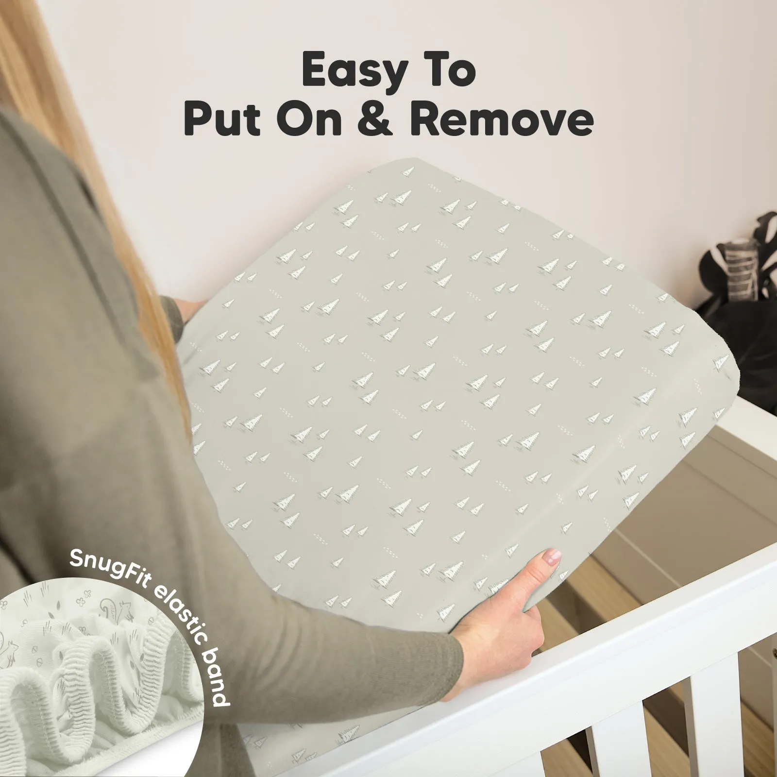 Soothe Fitted Crib Sheet (Pine Grove)