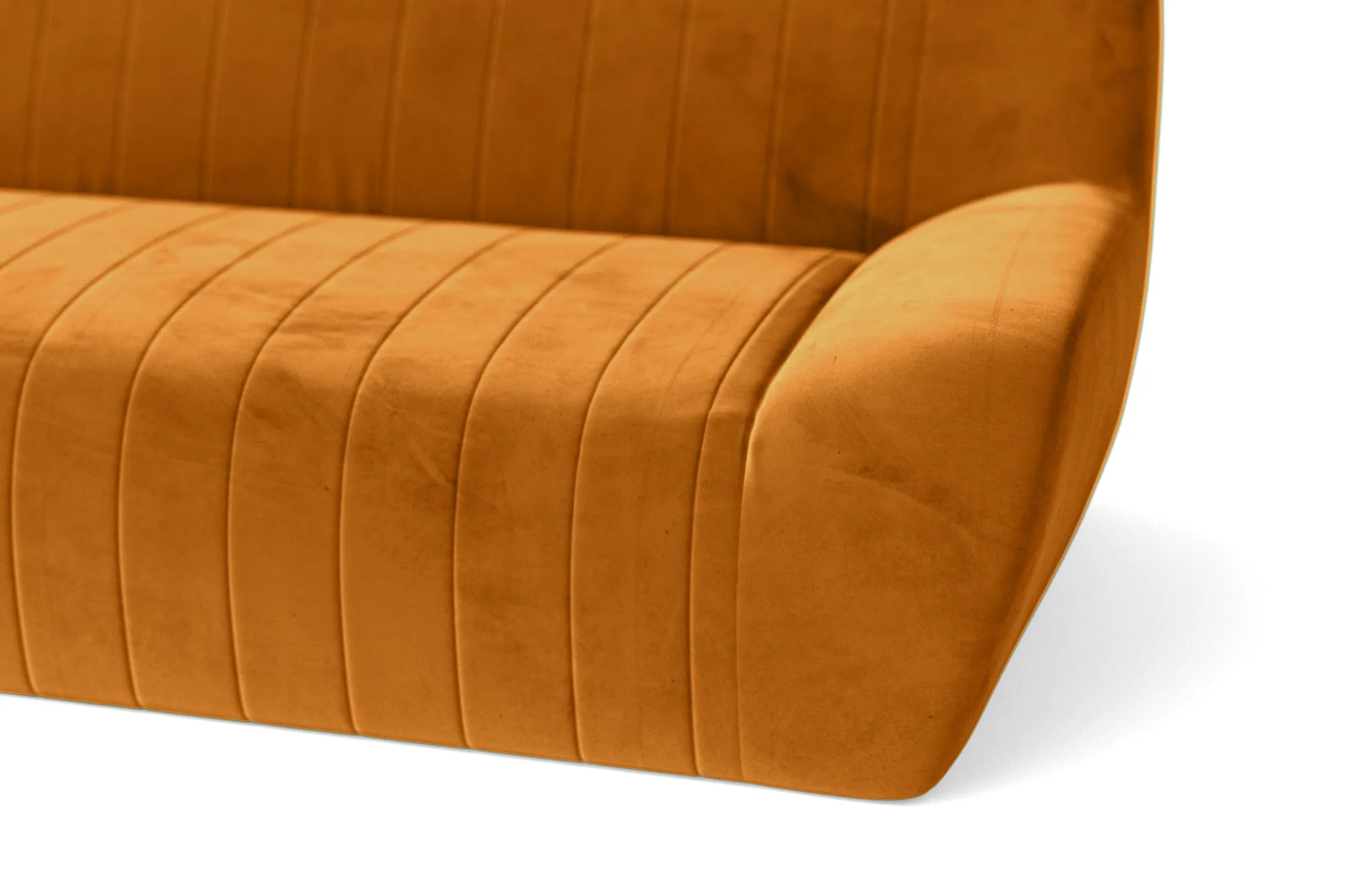 Trapani 4 Seater Sofa Gold Velvet