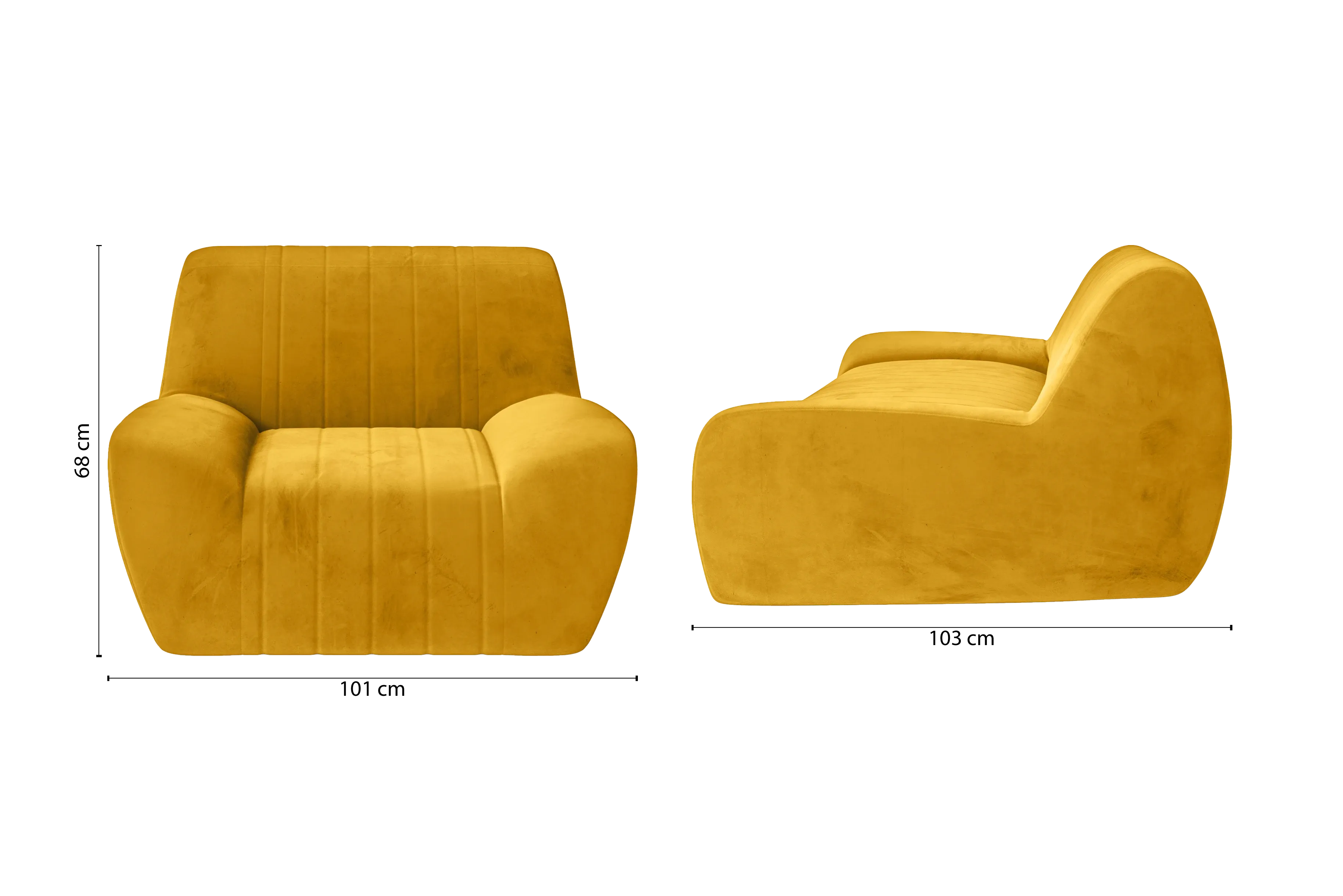 Trapani Armchair Yellow Velvet