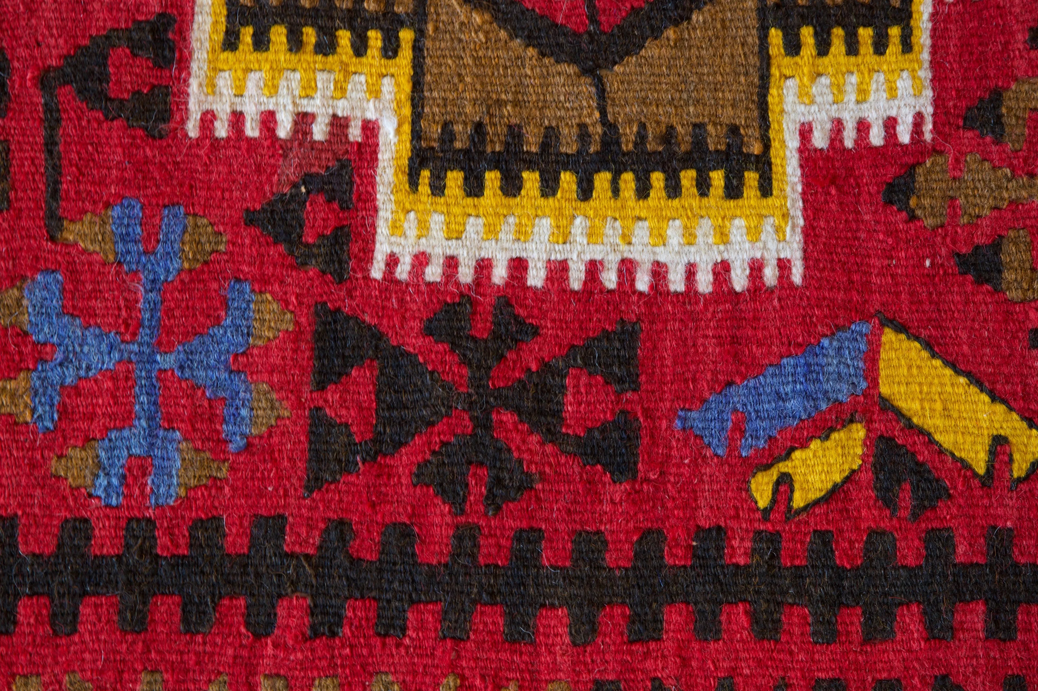 Vintage Mini Turkish Kilim Rug 3'3"x4'5"