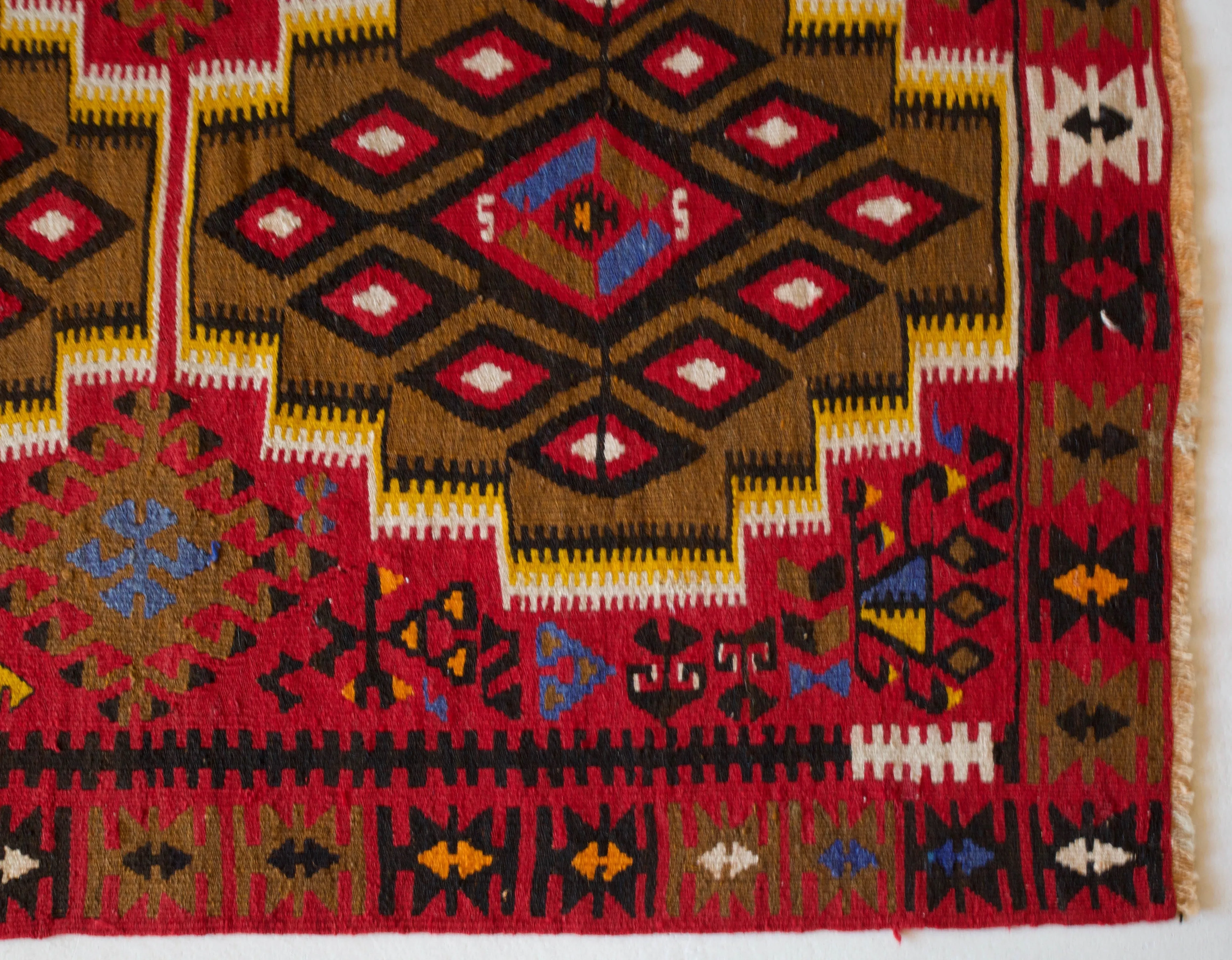 Vintage Mini Turkish Kilim Rug 3'3"x4'5"